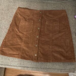 Brown corduroy mini skirt